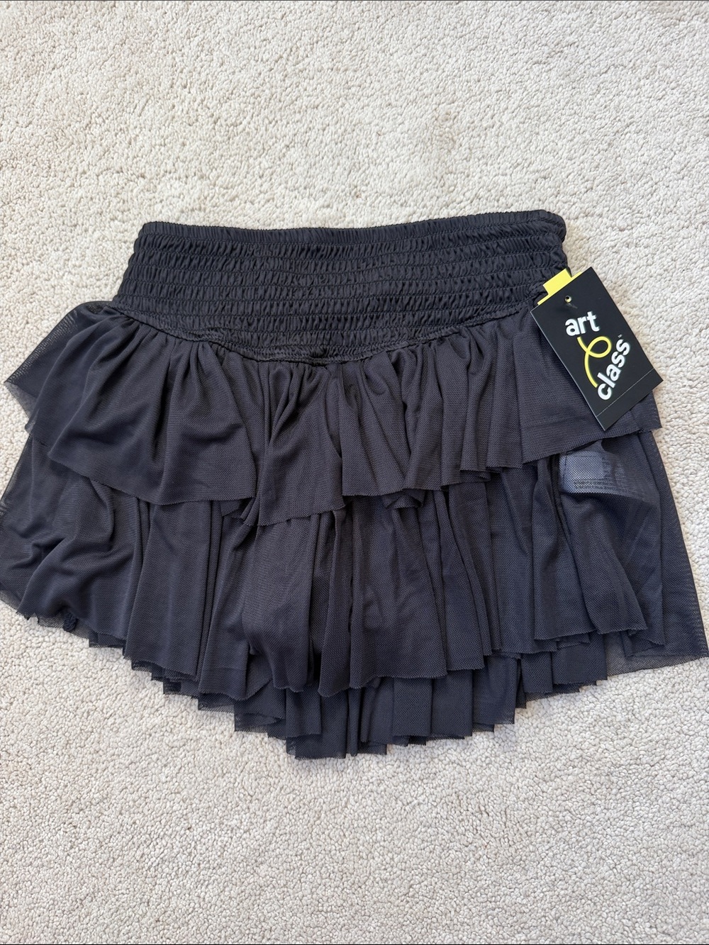 Kids art class Black Ruffled Tulle Skort-NWT 6/7